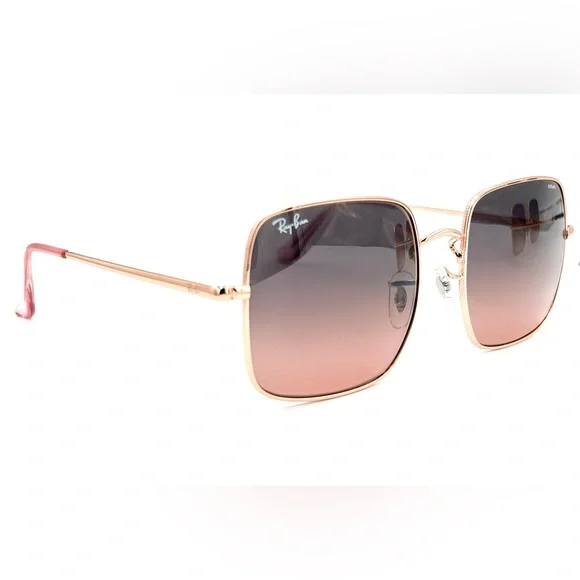 Ray-Ban Womens Sunglasses Rose Lens RB1971 Square Metal Frame 9151/AA  54-19-145 - Picture 12 of 16